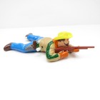 Vintage Plastic Belly Crawl Rifle Cowboy 6 5  Wind Up Toy - Works Well