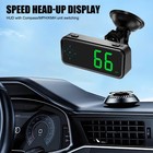 Digital Gps Speedometer Car Hud Head Up Display Mph Kmh Compass Overspeed Alarm