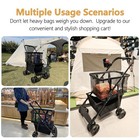 Folding Grocery Cart - 80lbs Heavy Duty Shopping Cart With Detachable Basket    