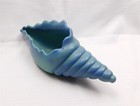 Van Briggle Pottery Turquoise Blue Sea Shell Conch Cornucopia Planter 1940s Era