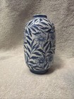 Small Vintage Chinese Spice Ginger Jar With Lid  6 1 2 Inch Floral Blue White