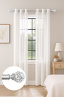 Tvwoo 18 -45  Silver Crystal Curtain Rod Adjustable Nickel Acrylic Drapery Set
