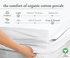 100  Organic Cotton Fitted Sheet Queen Size Cooling Weave Lightweight White New