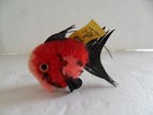 Steiff  Fish Wooly Miniature Red With Button And Flag Germany 836