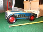 Rare Vintage Louis Marx Tin Litograph Windup Giant King Racer 