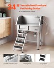 Vevor 34  Dog Cat Washing Station Stainless Steel Pets Grooming Tub Left