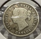 1887 5 Cents Canada Silver 5c Coin Queen Victoria Silver Fish Scale Nickel