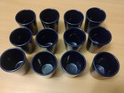 12pc Navy Blue Tequila Shot Ceramic Set Party  Durable 1 5oz Whiskey Cups