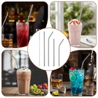 12pack Reusable Stainless Steel Drinking Straws With Cleaning Brushes For Coffee