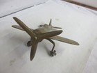 Vintage Brass Airplane Toy 6  Wing Span  Paperweight   560-g