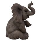 Baby Elephant Decor W trunk Up Wild Animal Statue Garden Decor Garden Statue