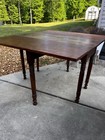 Antique Colonial Drop Leaf Table  Non Branded   Beautiful  Turned Wood Legs