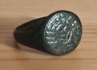 Amazing Medieval Heraldic Ring  Billon Silver  Size 18mm  7 75 Us  Authentic