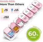 Extra Large 7 Day Pill Organizer Am Pm Pink Jumbo Medicine Box 2 Times Daily