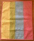 Handmade Baby Quilt Crib Blanket Lap Quilt 35 x 44   W strips Multi-color Minky