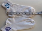 Vintage 90s Nike Quarter Ankle Socks White Turquoise Purple 2 Pairs Unisex Med