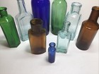 Antique 9 Piece Colorful Cork Top Bottle Lot 1 