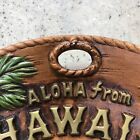 Aloha From Hawaii Wall Hanging Vintage Art Tiki Surfers Flower Ukulele Hula Girl