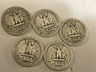 Lot Of 5 1936 Washington Silver Quarters 90  Silver