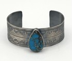 Southwestern Sterling Silver Turquoise Cuff Bracelet