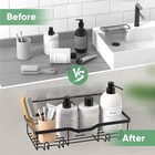 Shower Caddy Adhesive  5-pack Corner Bathroom Shelf Set  Large Capacity Black 