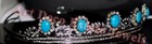 10 30ct Rose Cut Diamond 925 Sterling Silver Turquoise Wedding Hair Tiara Crown