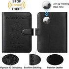 Airtag Passport Holder Cover Wallet Rfid Blocking Leather Case Travel Essentials
