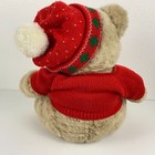 14  Vintage Tan Christmas Teddy Bear Stuffed Animal Plush Brown Windsor Toys Hat