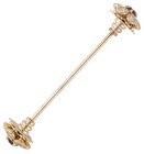 Mens Collar Bar Pin Gold Tone Clear Red Rhinestone Flower Ends 2 5 8 