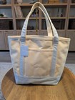 Lands  End Canvas Diaper Caddy Tote Bag W  Changing Pad Blue Cream Nwt Defects