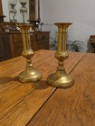 Antique Pair Of Brass Candle Sticks