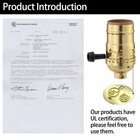 Lamp Socket Replacement  E26 Threaded Base  Turn Knob For On off 2 Way - Gold