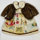 Vintage Linen Dress Brown Sweater   Shoes Outfit Set For 18  American Girl Doll
