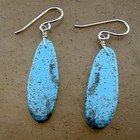 Santo Domingo Pueblo Turquoise Slab Dangle Earrings Native American Jewelry