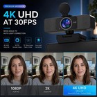 4k Webcam For Pc  Web Camera For Desktop Computer  Usb Webcam With Noise Canc   