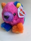 Puffkins Cosmo Plush Color Block Bear Rainbow Colors 4    Vintage W Tags