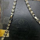Vintage Mens Stainless Steel Silver And Gold Tone Cuban Link Bracelet   Necklace