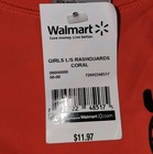 Coastalista Girls Swim Top L s Walmart Nwt-rashguard Size Kids Medium 