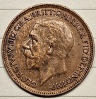 Great Britain 1930 Farthing 1 4d Possible Wood Grain Error On Obverse High Grade