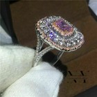 Solid 14k White Gold Simulated Diamond Split Shank Engagement Ring 4 Ct Radiant