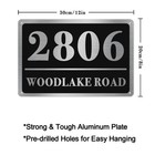 12  X 8   Customized Aluminum House Number Plaque Personalized Home Address Sign