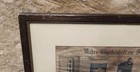 Vintage German Lithograph Framed Print Stuttgart Market Fountain 21 x20 