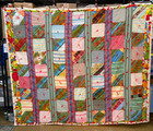 Vintage Bars Variation Quilt 1975 Multicolor 72x84 5007