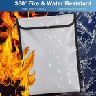 2000    Fire Proof Money Bag Big 15 x11  Document Pouch Waterproof Safe Cash Lock