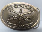 Vintage Crossed Sabres U s  Army 2nd Squadron 1st Cavalry For 1 5  Belt Buckle 
