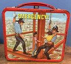 Vintage Emergency Tin Lunch Box No Thermos Fireman First Responders 1973 Aladdin