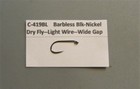50 Dry Fly Hooks-light Wire  Barbless  Black-nickel  c-419bl  6 Sizes Available
