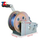 3500lbs Dual Gear Hand Winch Hand Crank   Nylon Belt Blue For Atv Boat Trailer