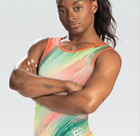 Gk Elite Child Large Simone Biles Gymnastics Dance Leotard Watercolor Feathered