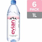 Evian Natural Spring Water  1 L 33 8 Fl Oz  pack Of 6   Water